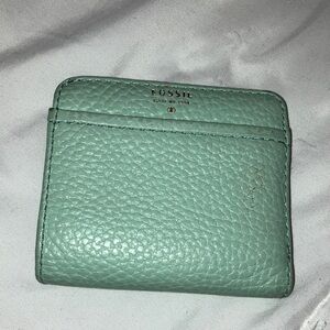 Small Fossil Women's Teal Leather Wallet
